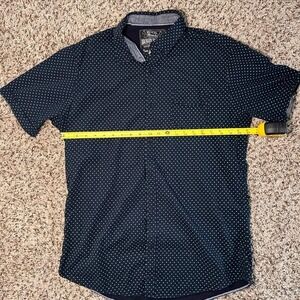 Broken Threads Navy Blue Button-Up Shirt | Star Print Detail